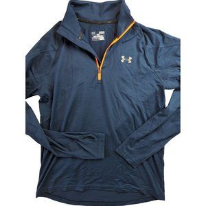 Under Armour Womens All Season Gear Fitted Sweatshirt 1/4 Zip Thumbholes Navy M